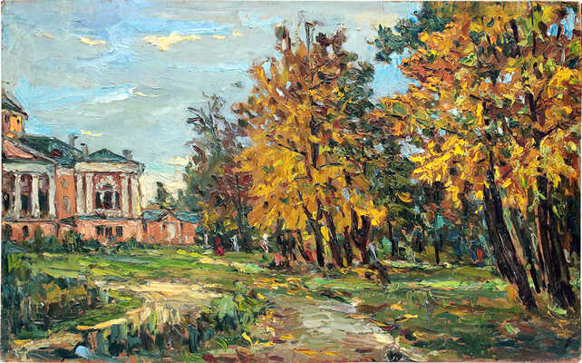 Безикович Борис Николаевич. Останкино. В парке (двухсторонняя работа) 